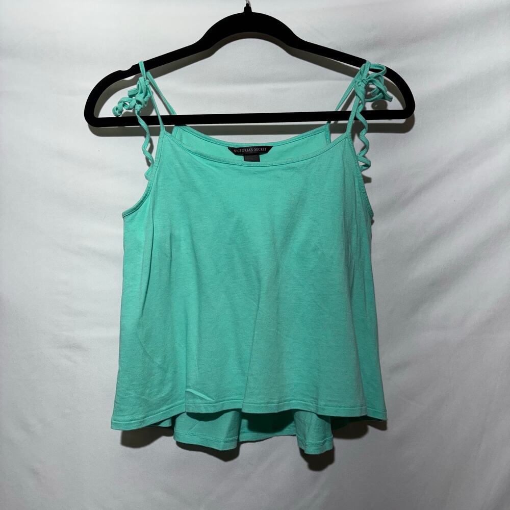 Victoria’s Secret Blue Tie Tank Top Built in Shelf Summer Vacation Beach Small